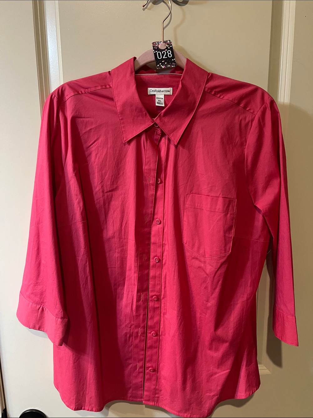 croft & barrow Women's Button-Down Shirt in BrightDark  Pink H028